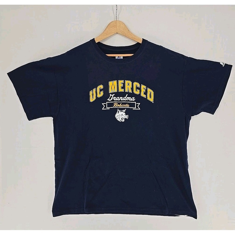 Russell UC Merced Grandma Bobcats NCAA tee‎ size XL T Shirt Blue